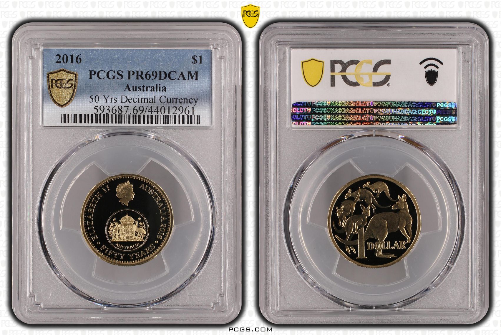 2016 Australia One Dollar, $1 50 Yrs Decimal Currency PCGS - PR69DCAM -961