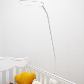 BABY CANOPY HOLDER STAND WITH ADJUSTABLE BEDSIDE CLAMP - WHITE CRIB MOSQUITO NET RACK FOR NURSERY BED, PORTABLE INFANT BED MOSQUIT