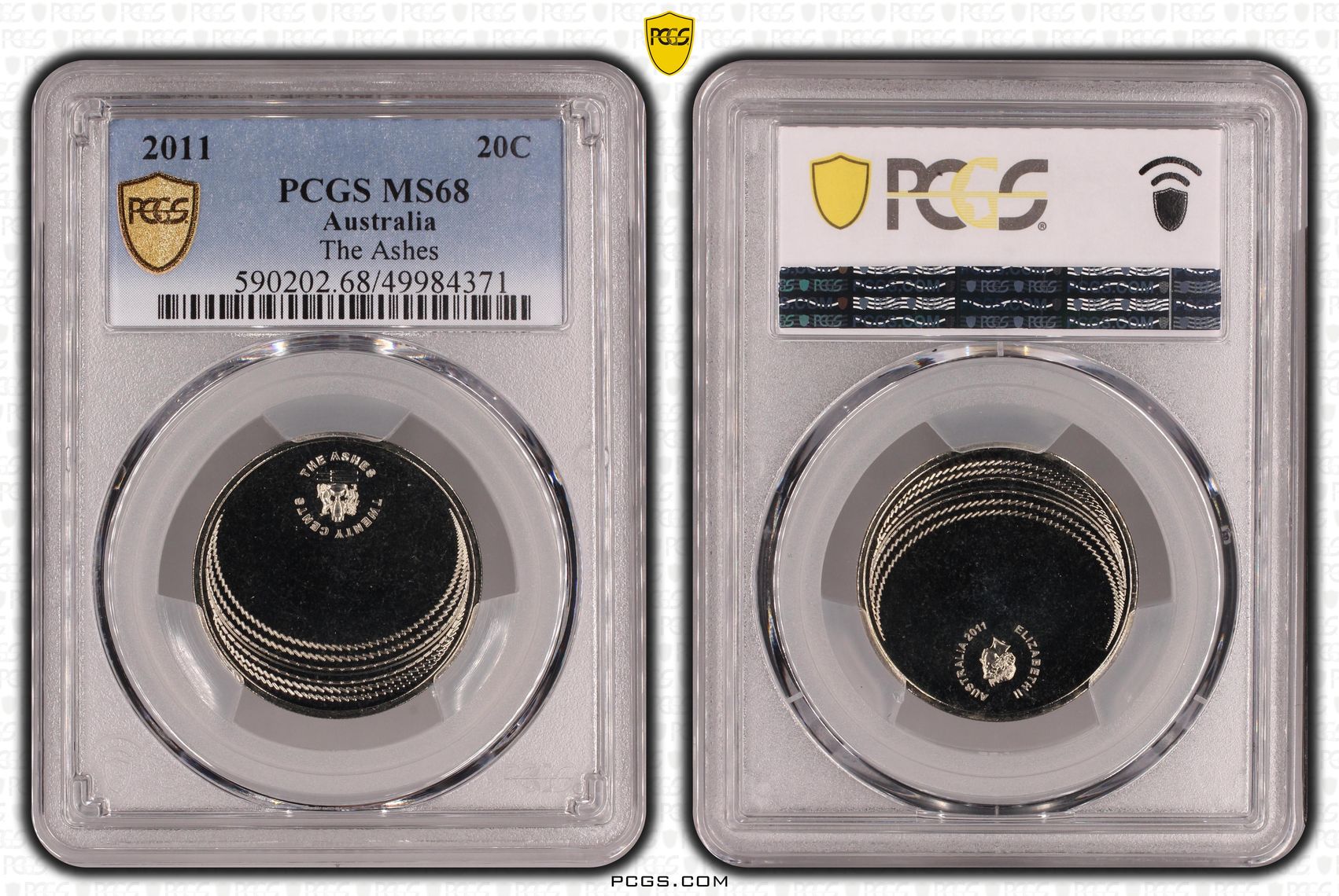 The Ashes , Twenty Cent, 2011, PCGS MS68