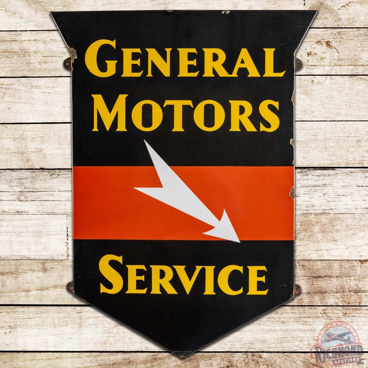 GM General Motors Service Die Cut SS Porcelain Sign