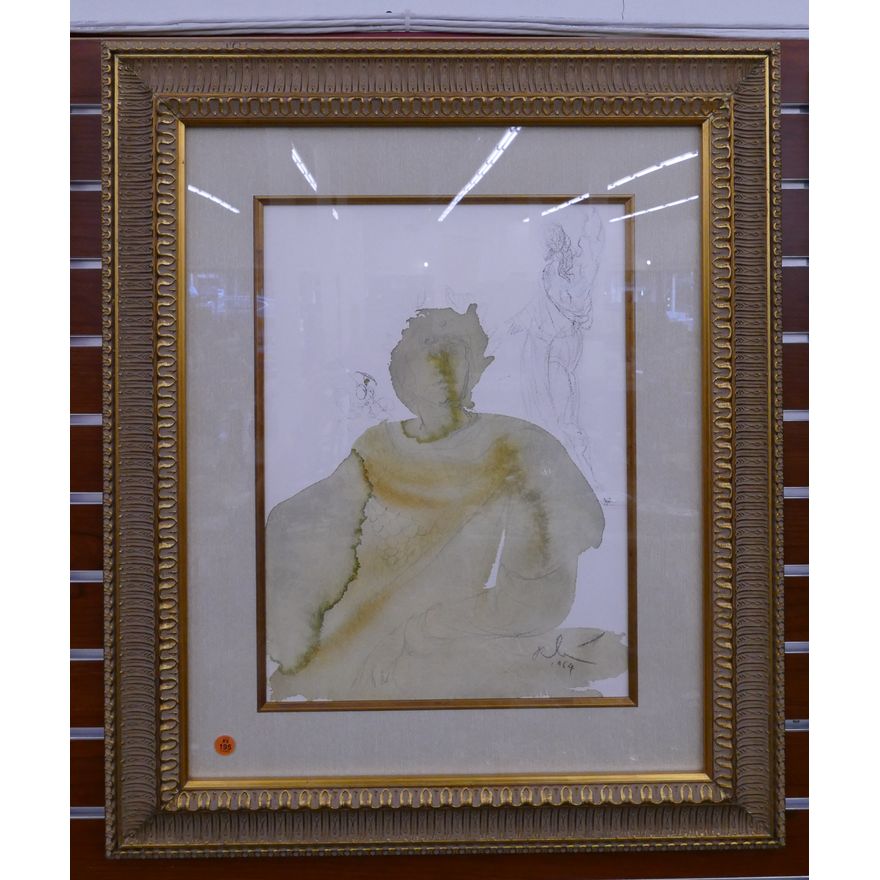 Salvador Dali 'Licet Tributum Dare Caesari' Color Litho on Rag Paper Framed w/ COA- 31x26''