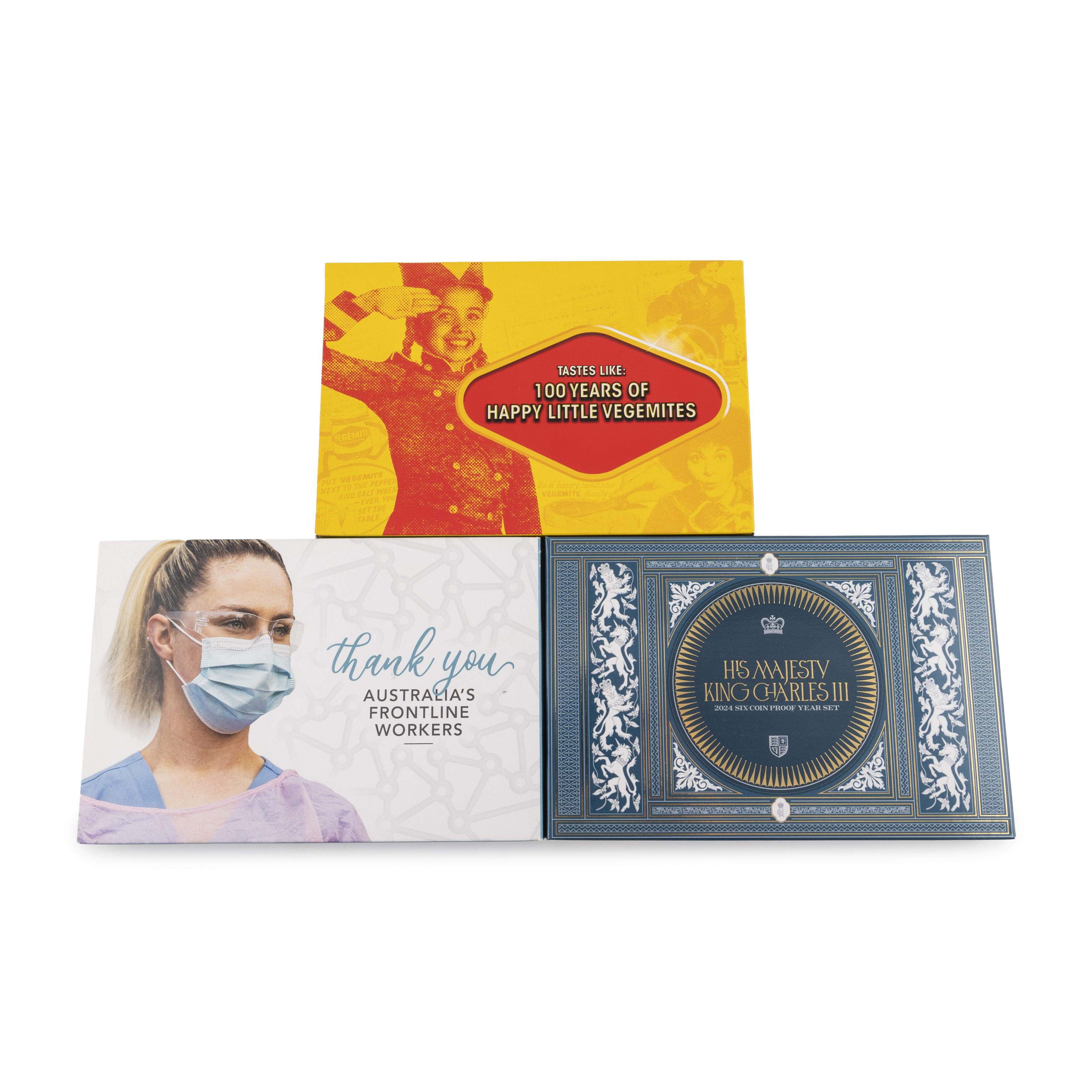 Elizabeth II, Frontline Workers, Vegemite Centenary & King Charles III, Five Cents - Two Dollars, 2022 - 2024, FDC