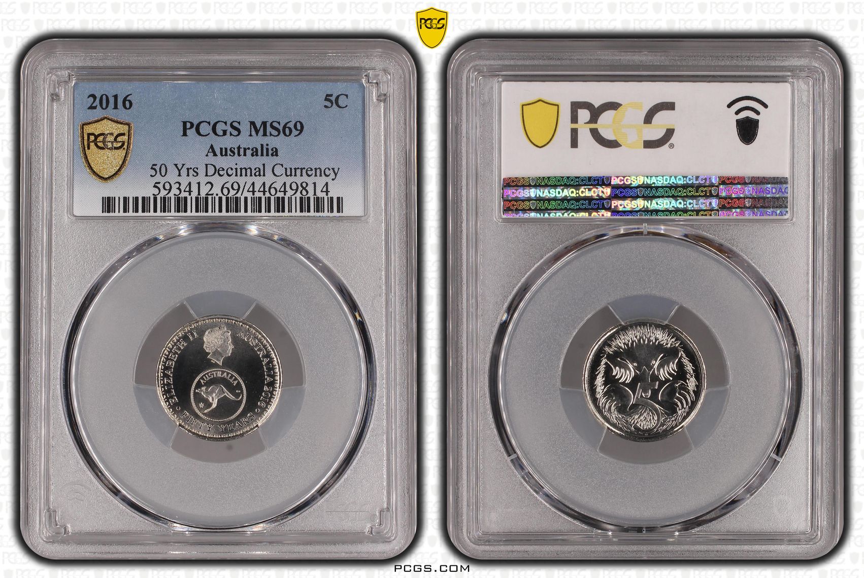 17 · 2016 Australia Five Cent, 5c 50 Yrs Decimal Currency PCGS - MS69 -814 POP 26/0