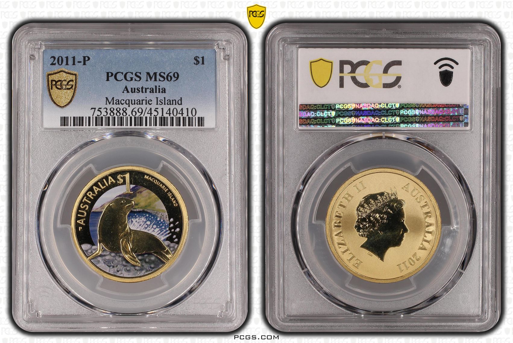 2011-P Australia One Dollar, $1 Macquarie Island PCGS - MS69 POP 4/0 -410