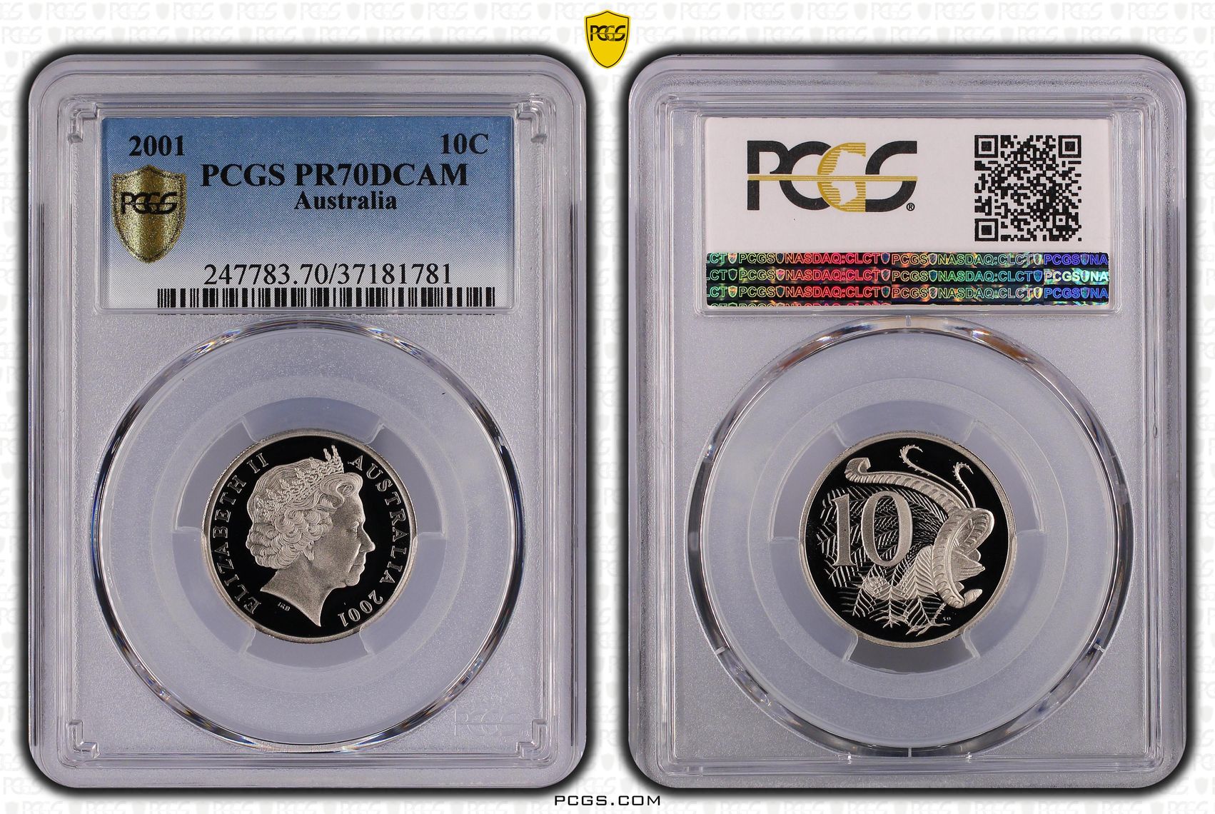 137 · 2001 Australia Ten Cent, 10c PCGS - PR70DCAM POP 79/0 -781