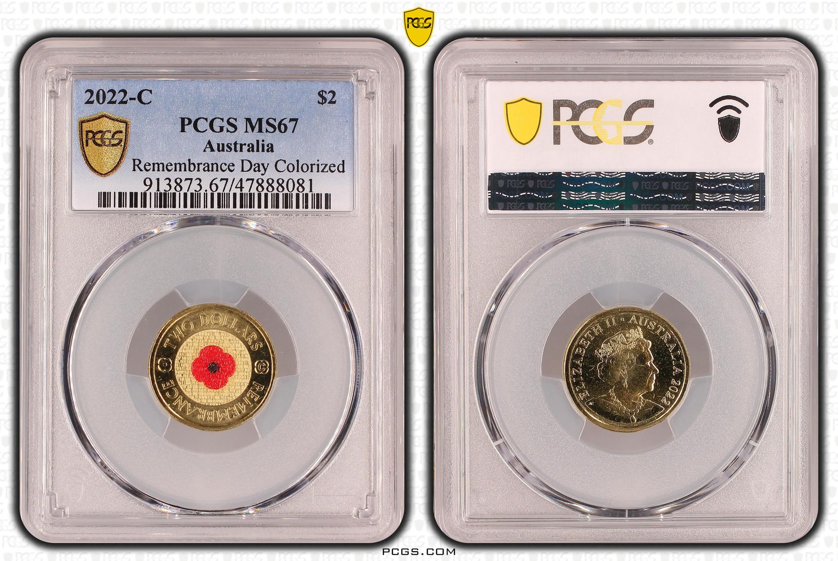 Remembrance Day Colorized , Two Dollar, 2022-C, PCGS MS67