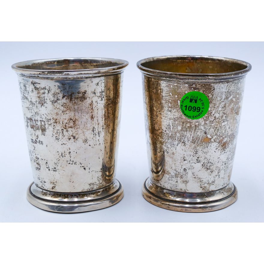 Pair Poole Sterling Mint Julep Cups 4'' - 199 Grams TW