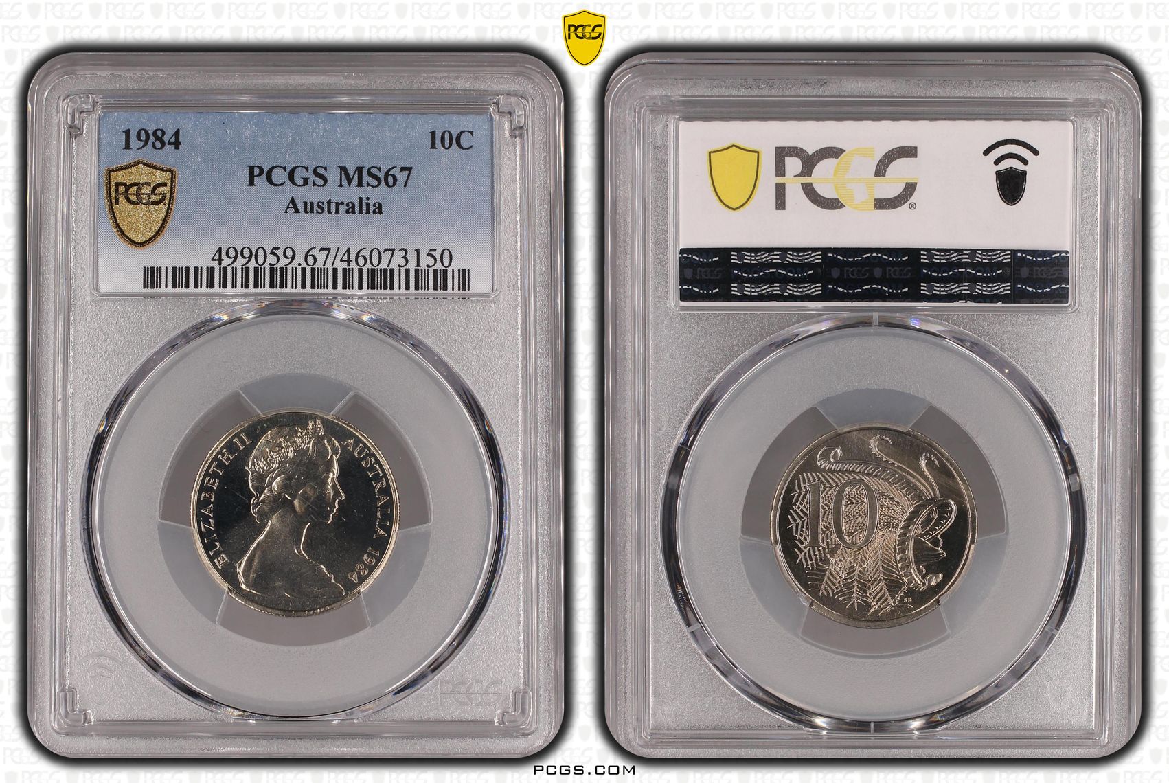 1984 Australia Ten Cent, 10c PCGS - MS67 -150