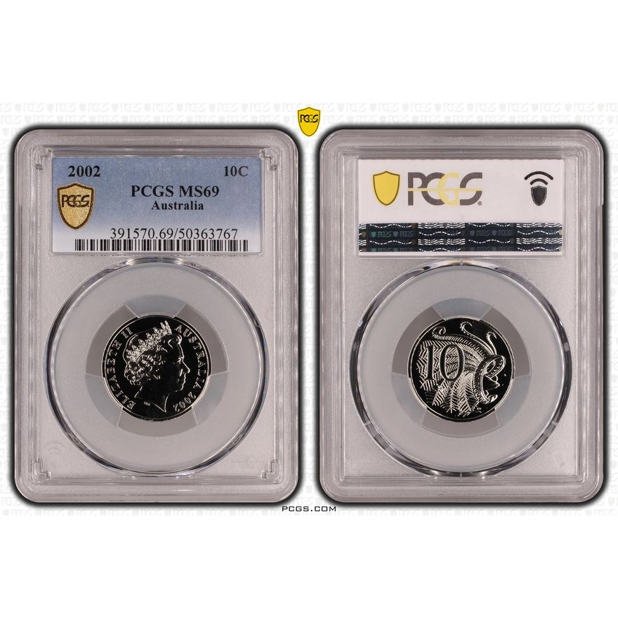Ten Cent, 2002, PCGS MS69