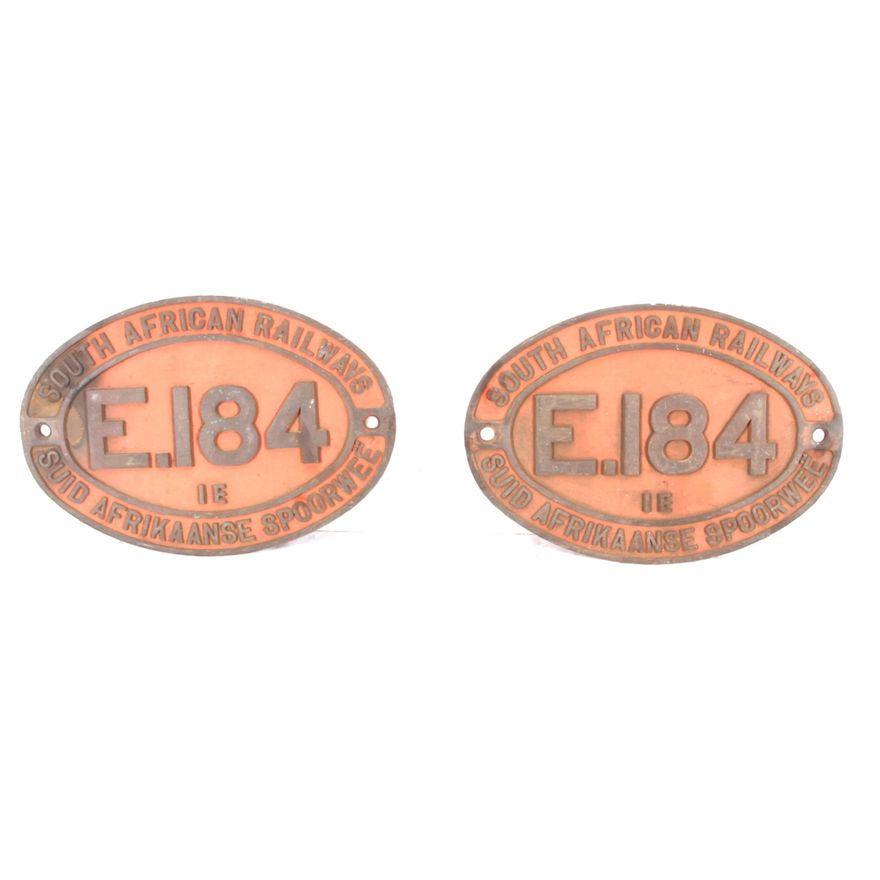 『野茂英雄 COLLECTOR'S PLAQUE』 Rare pair of original brass South African Railways - Suid