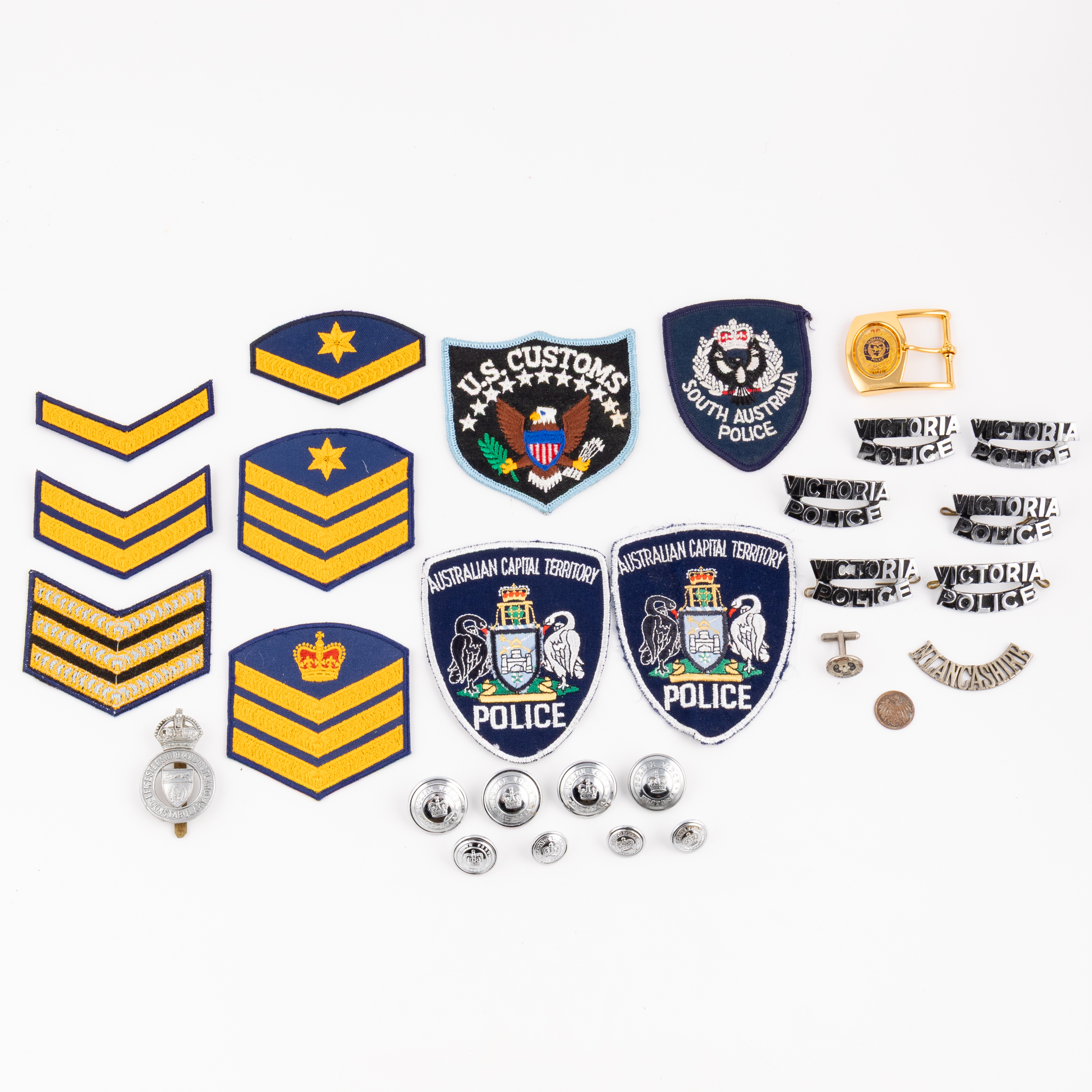 Police Badges, Buttons & Patches, 1900s, F - EF