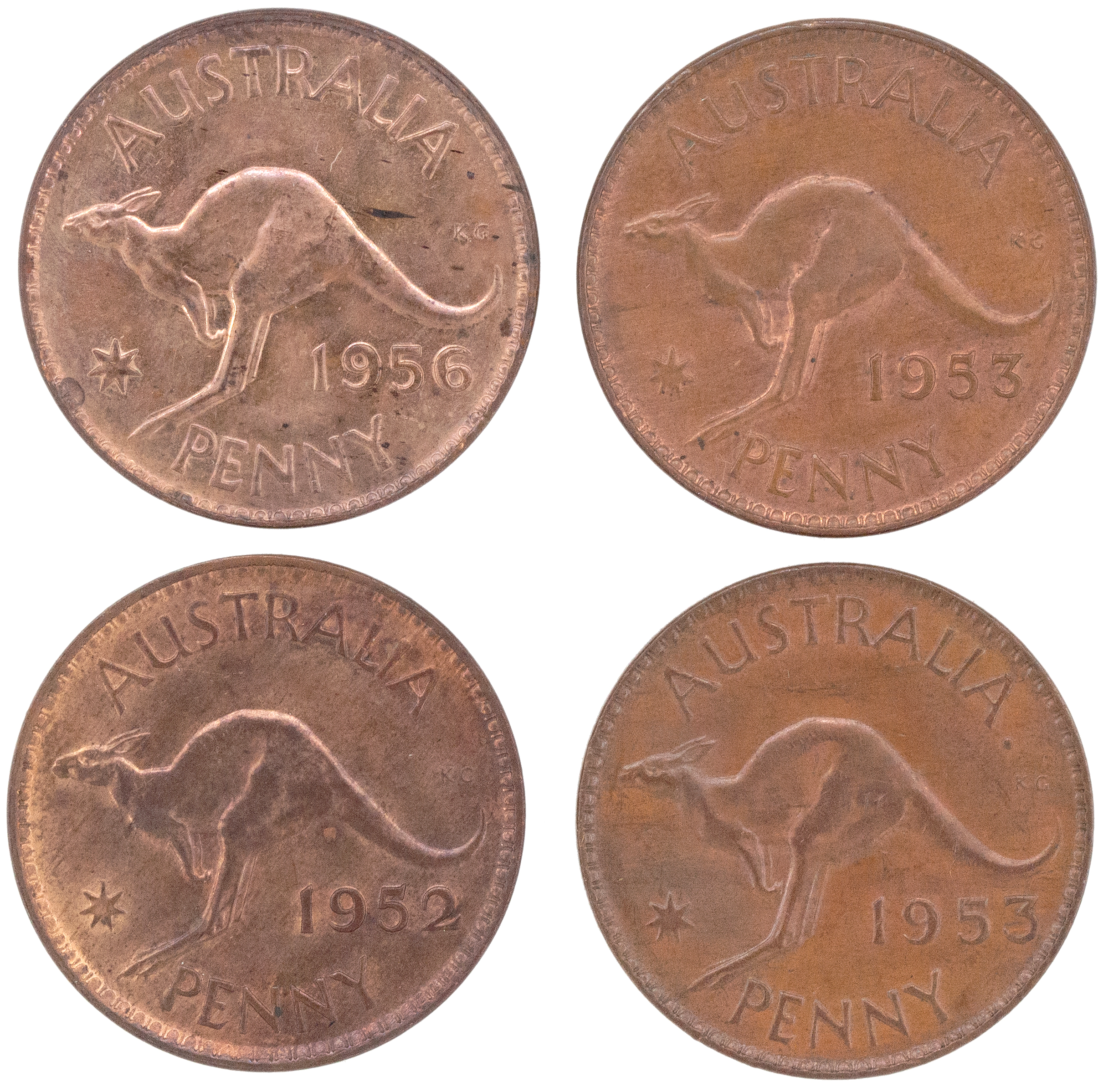 George VI - Elizabeth II, Penny, 1952 - 1956, UNC