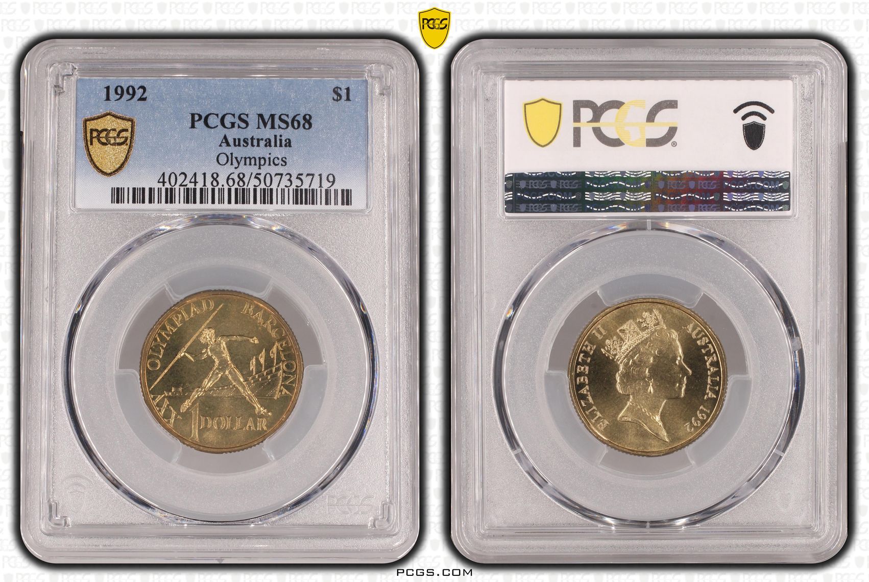 Olympics , One Dollar, 1992, PCGS MS68