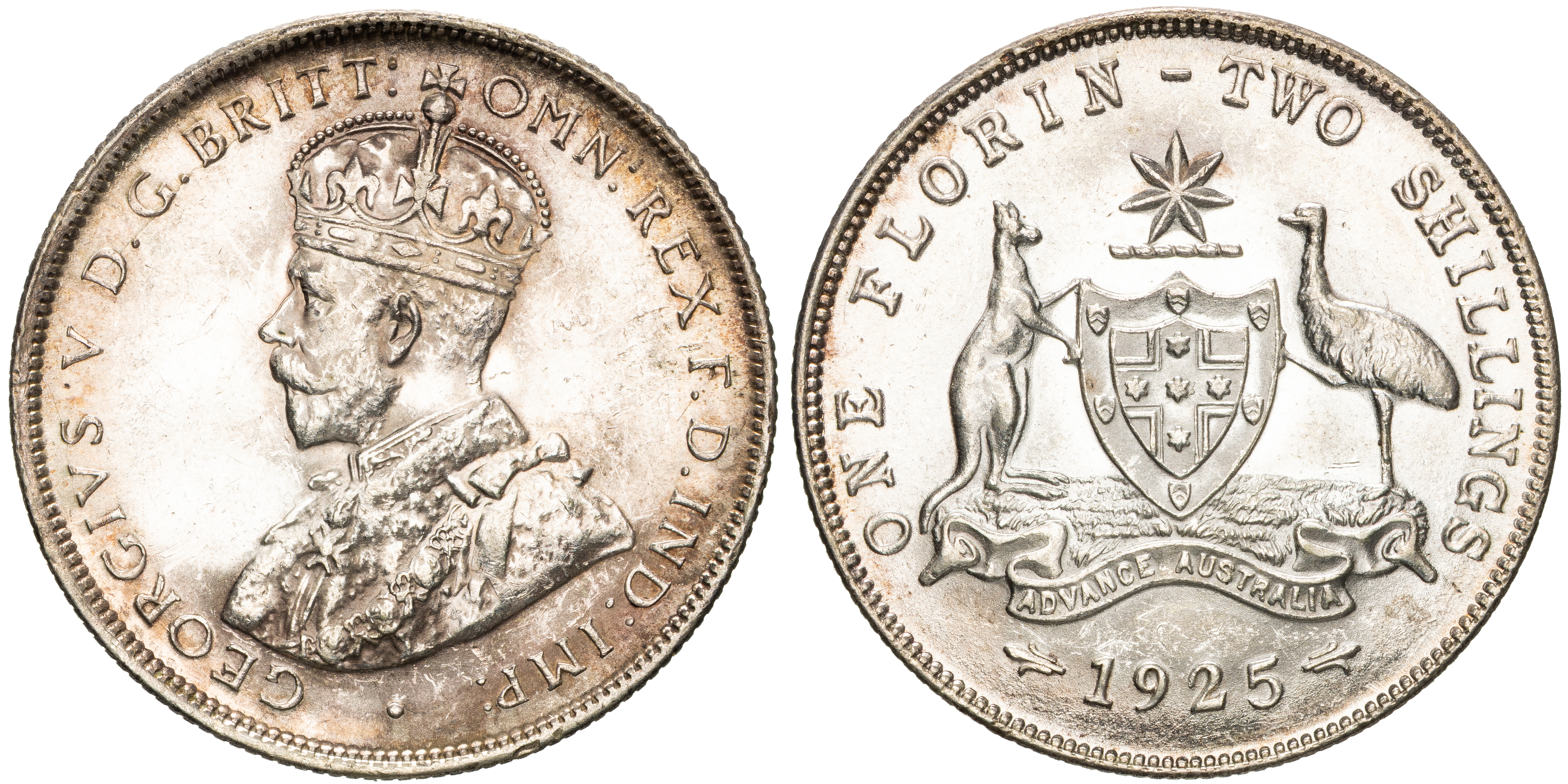 George V, Florin, 1925, UNC