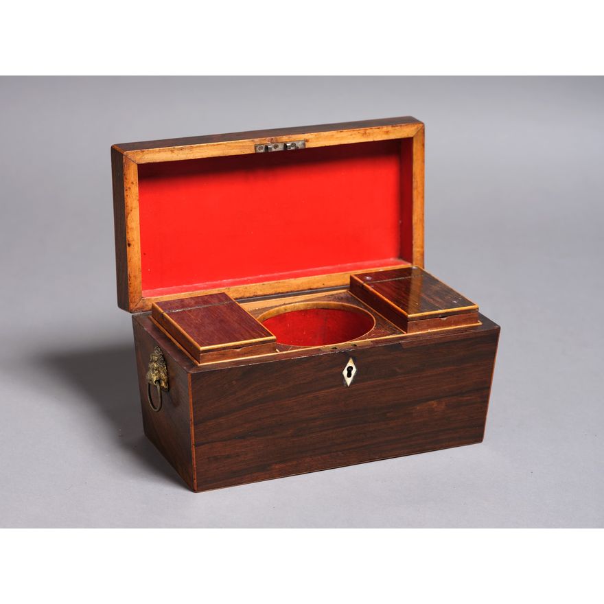 Regency period mahogany tea caddy