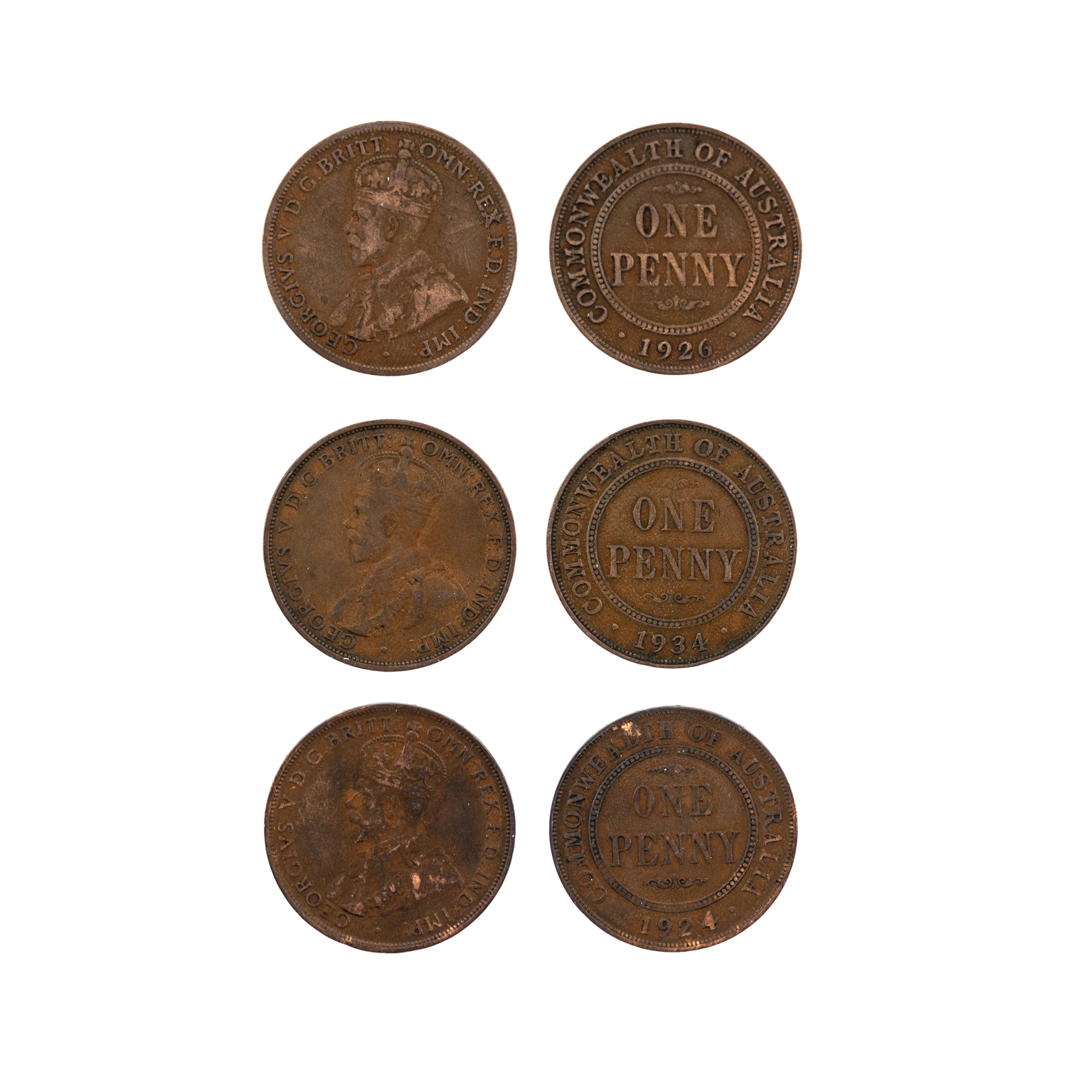 George V, Penny, 1924 - 1934, VG - Fine