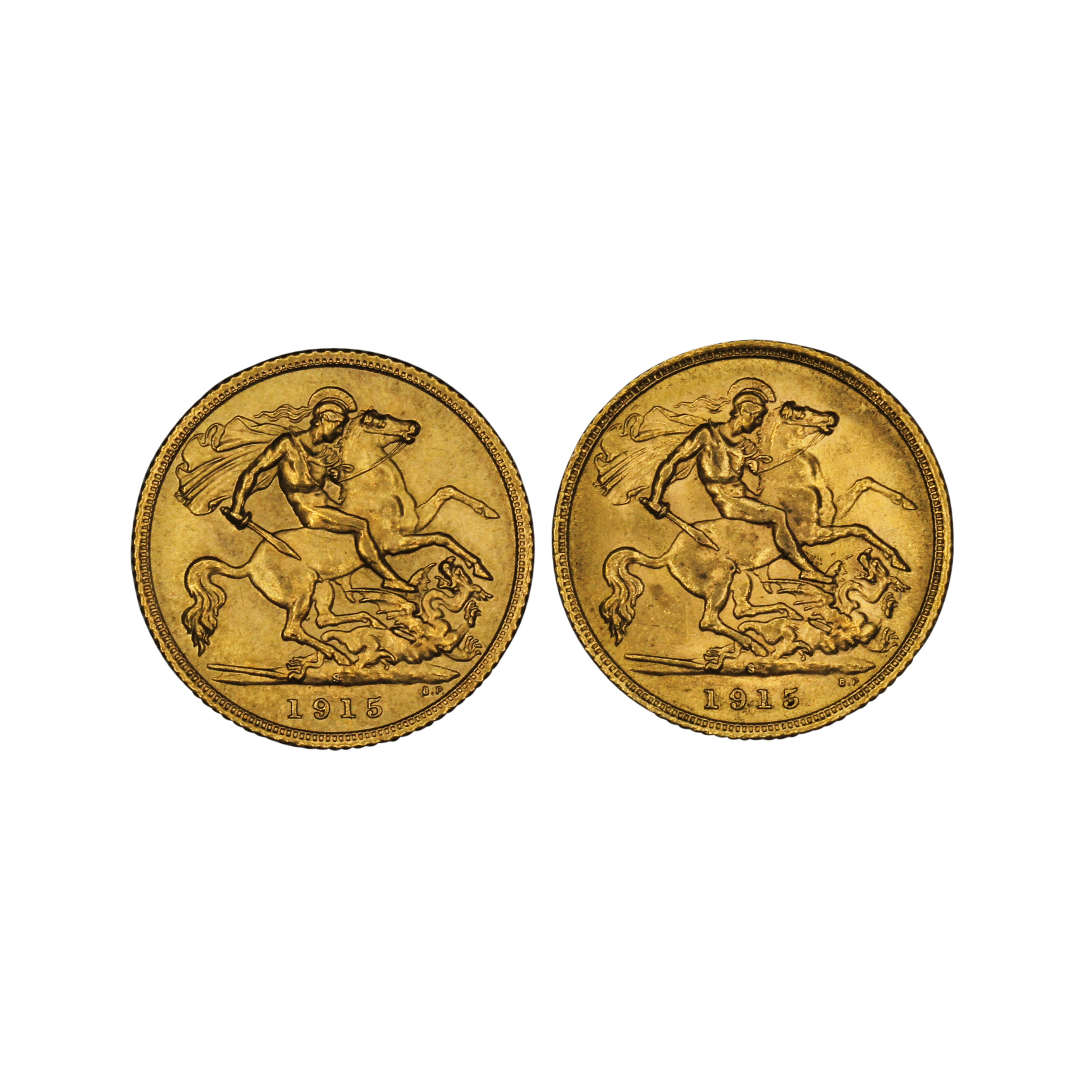 1284. · Group, George V, Half Sovereign,  1915-S, UNC