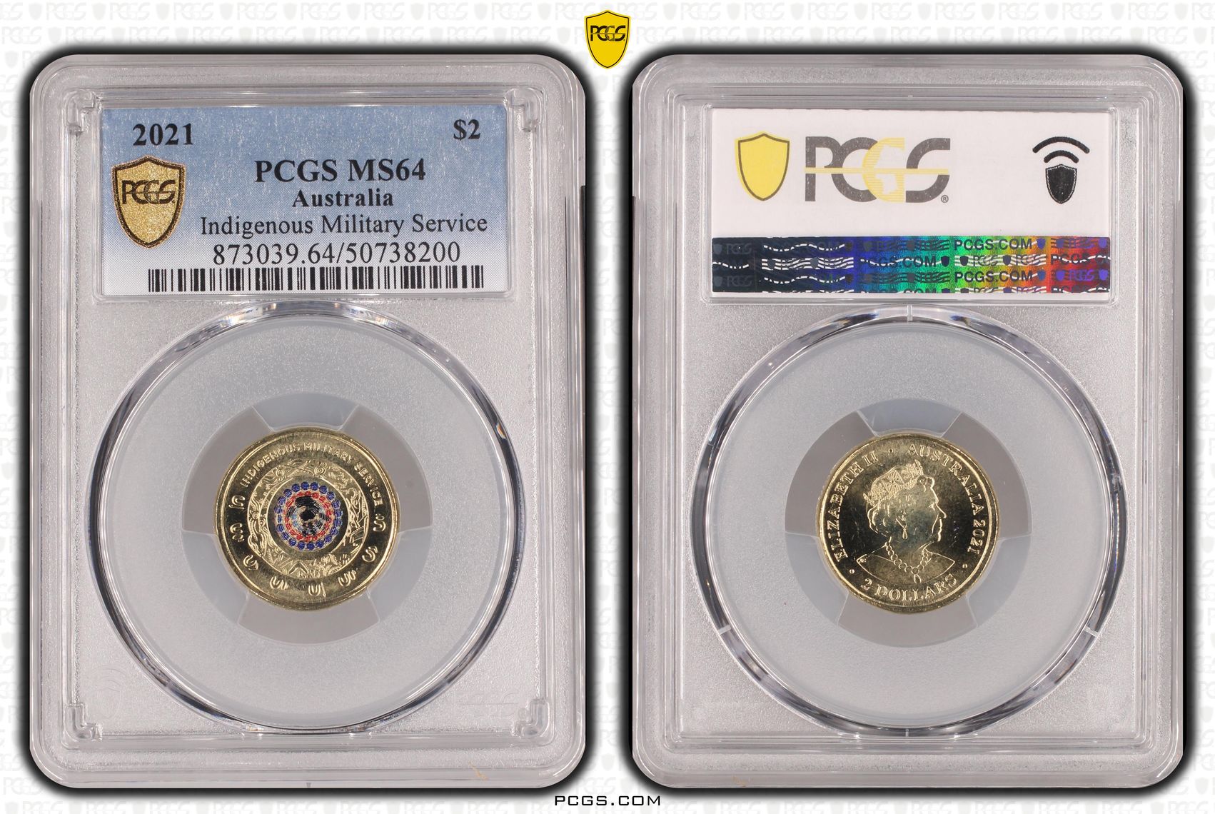 Indigenous Military Service , Two Dollar, 2021, PCGS MS64