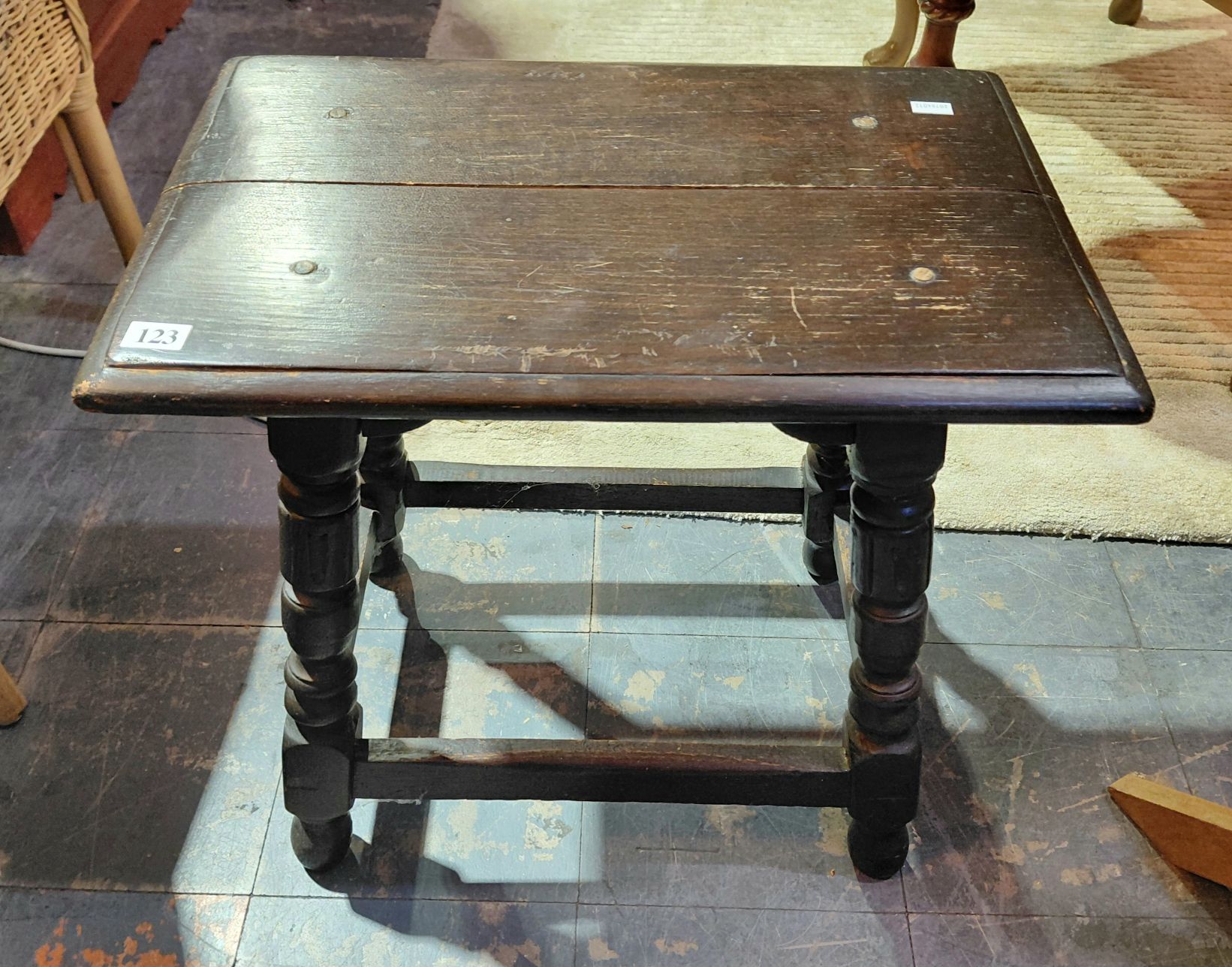 123 · AN ENGLISH OAK STOOL