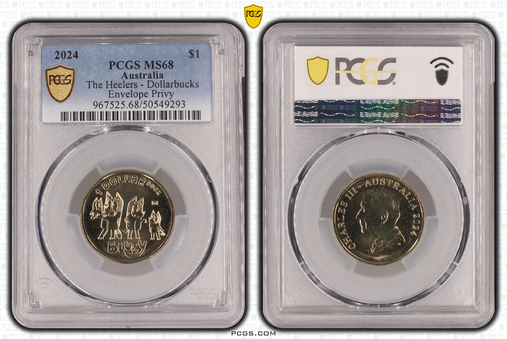The Heelers - Dollarbucks Envelope Privy, POP 8/0, One Dollar, 2024, PCGS MS68