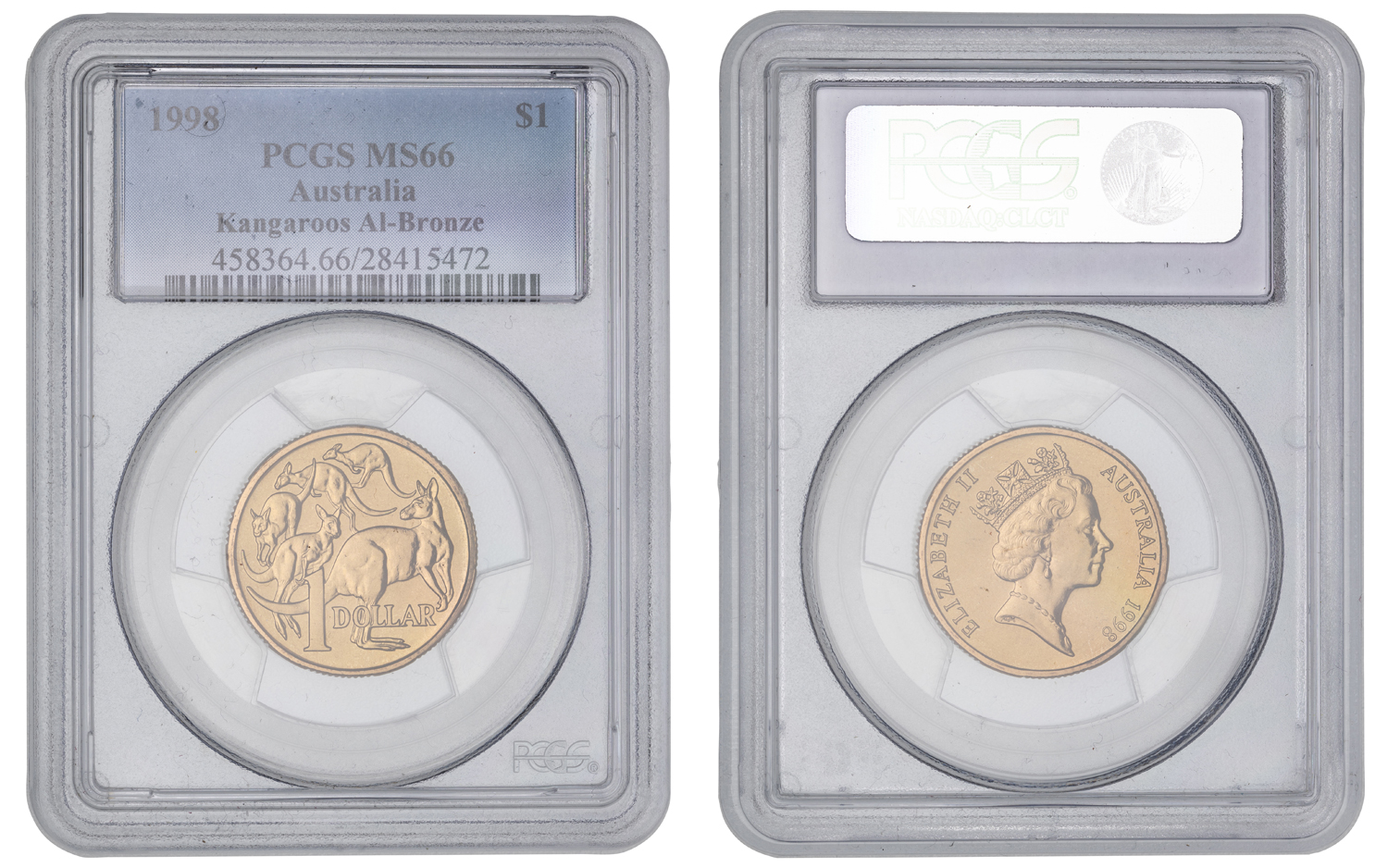 Elizabeth II, One Dollar, 1998, PCGS MS66