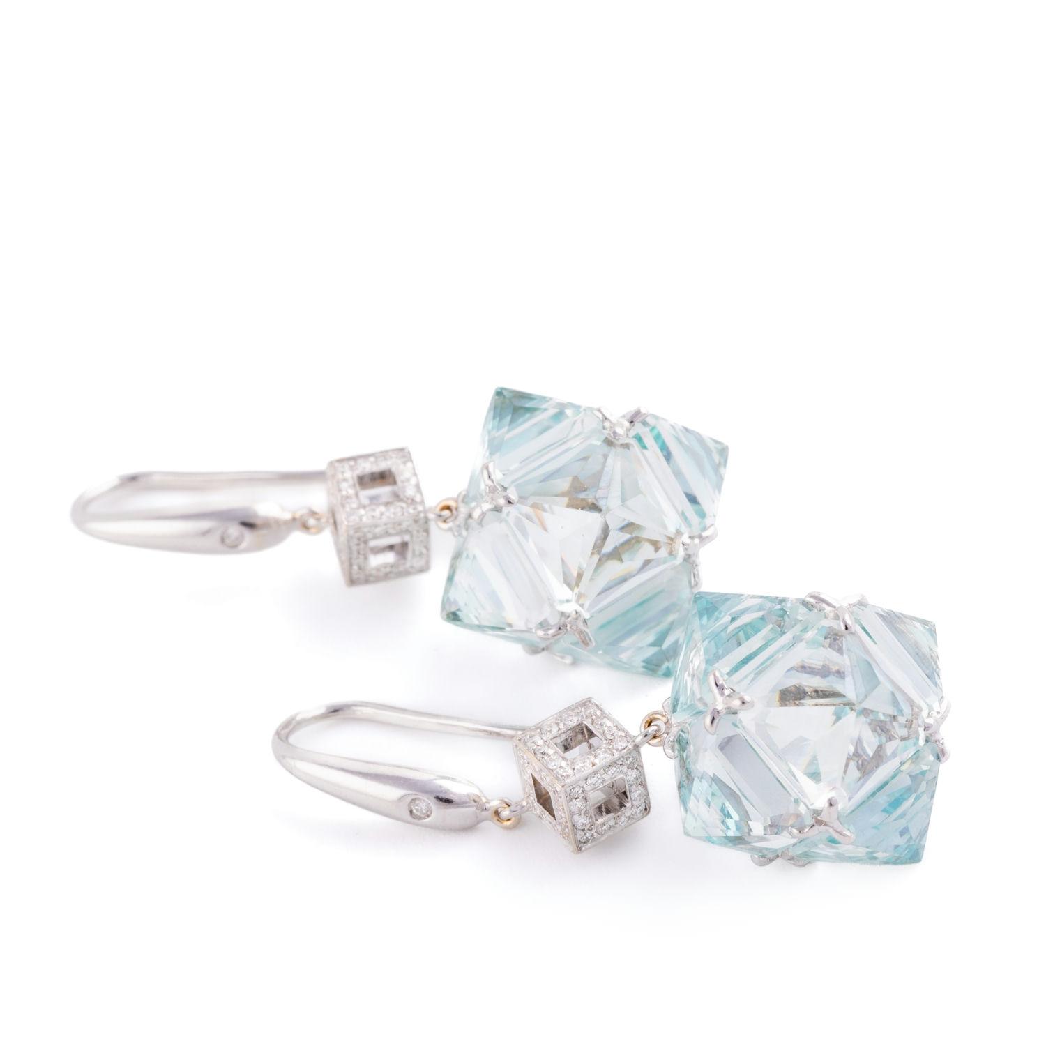 Topaz & Diamond Earrings 18ct Gold