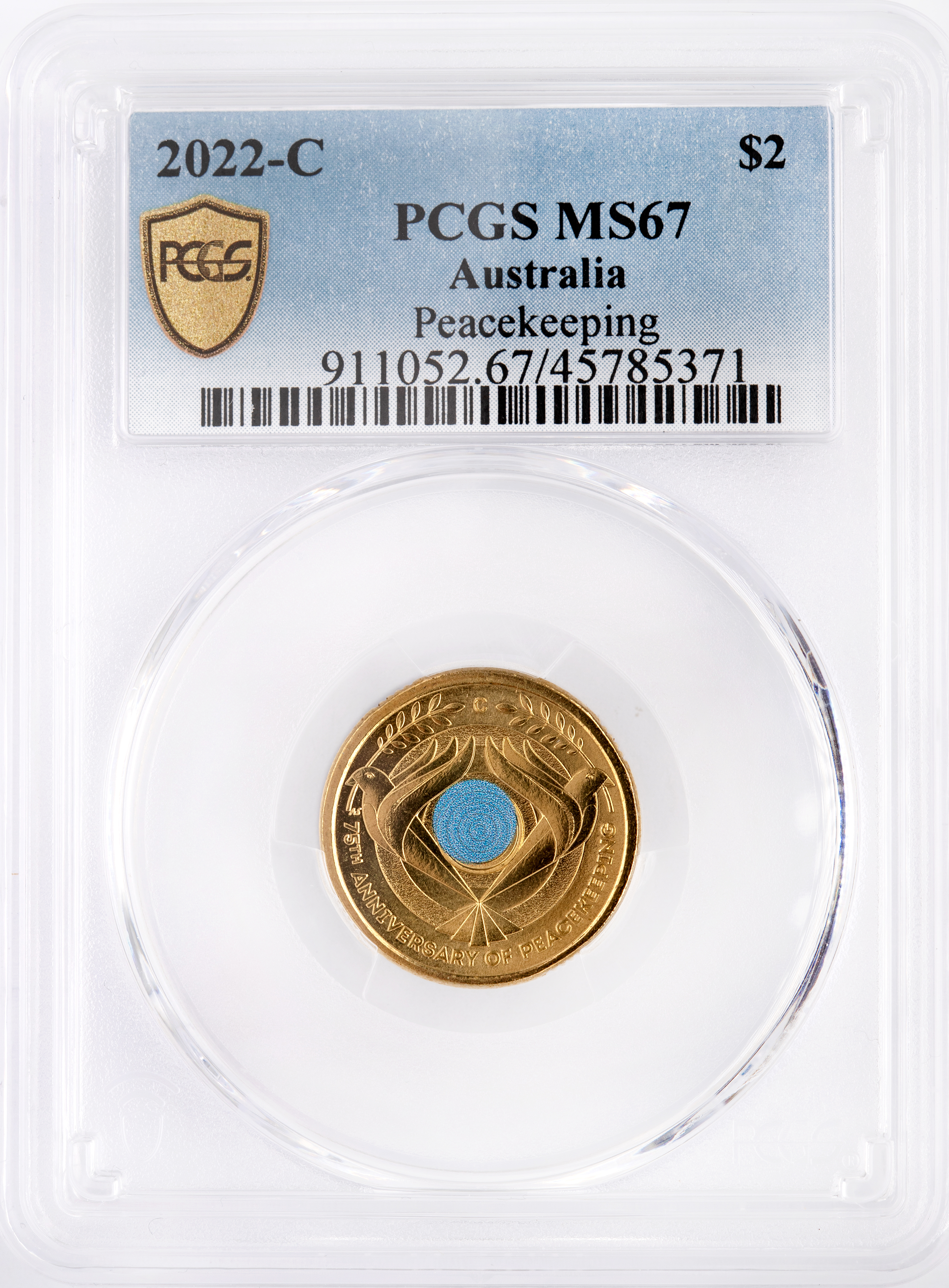 Peacekeeping, Two Dollar, 2022-C, PCGS MS67
