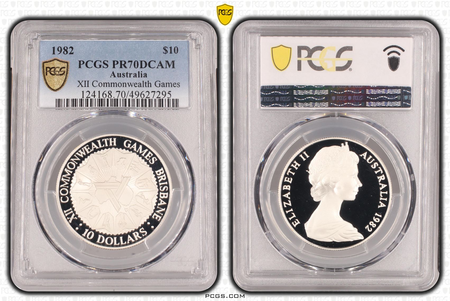 XII Commonwealth Games, Ten Dollar, 1982, PCGS PR70DCAM