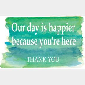 Design with Vinyl Our Day is Happier Welcome Quote Decal Home Wall Decoration Thankful Quote Love Because You are here - Size: 40 in x 24 in