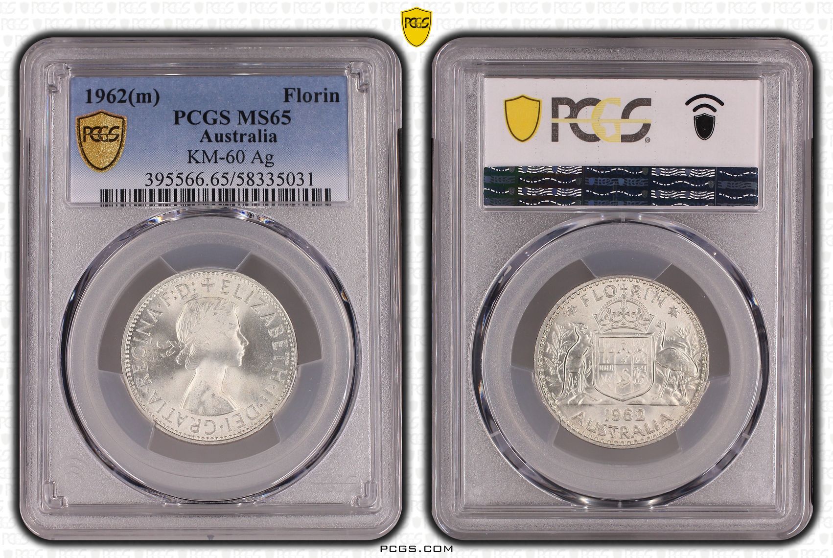 Elizabeth II, Florin, 1962(m), PCGS MS65
