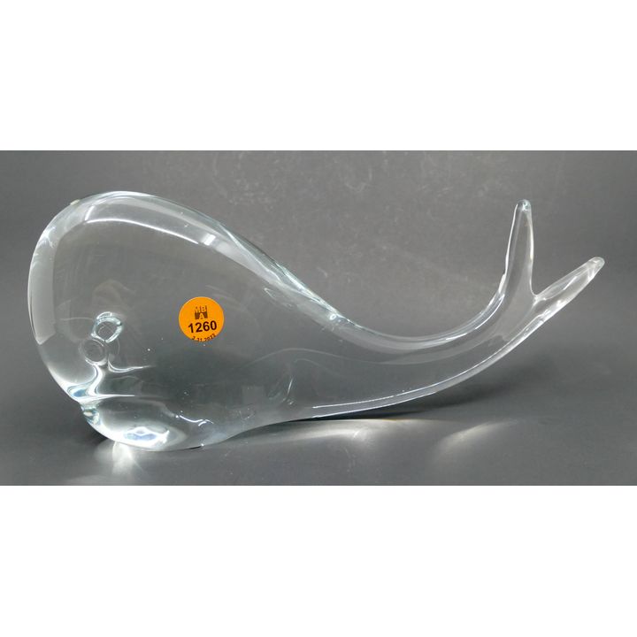 Ronneby Sweden Crystal Whale Figure- 11''