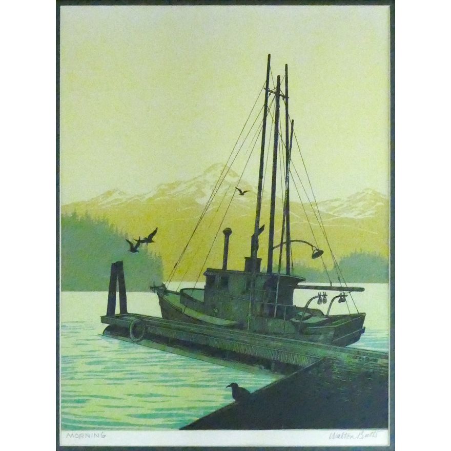 Walton Butts ''Morning'' Signed Serigraph Framed 22''x18''
