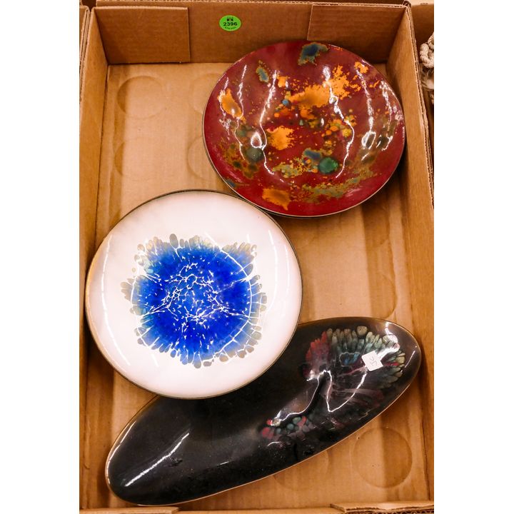 Box 5pc Kareka Midcentury Enamel Dishes- 7'' to 10''