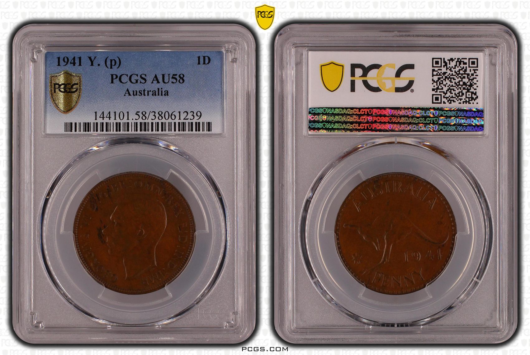 Penny, 1941, PCGS AU58BN