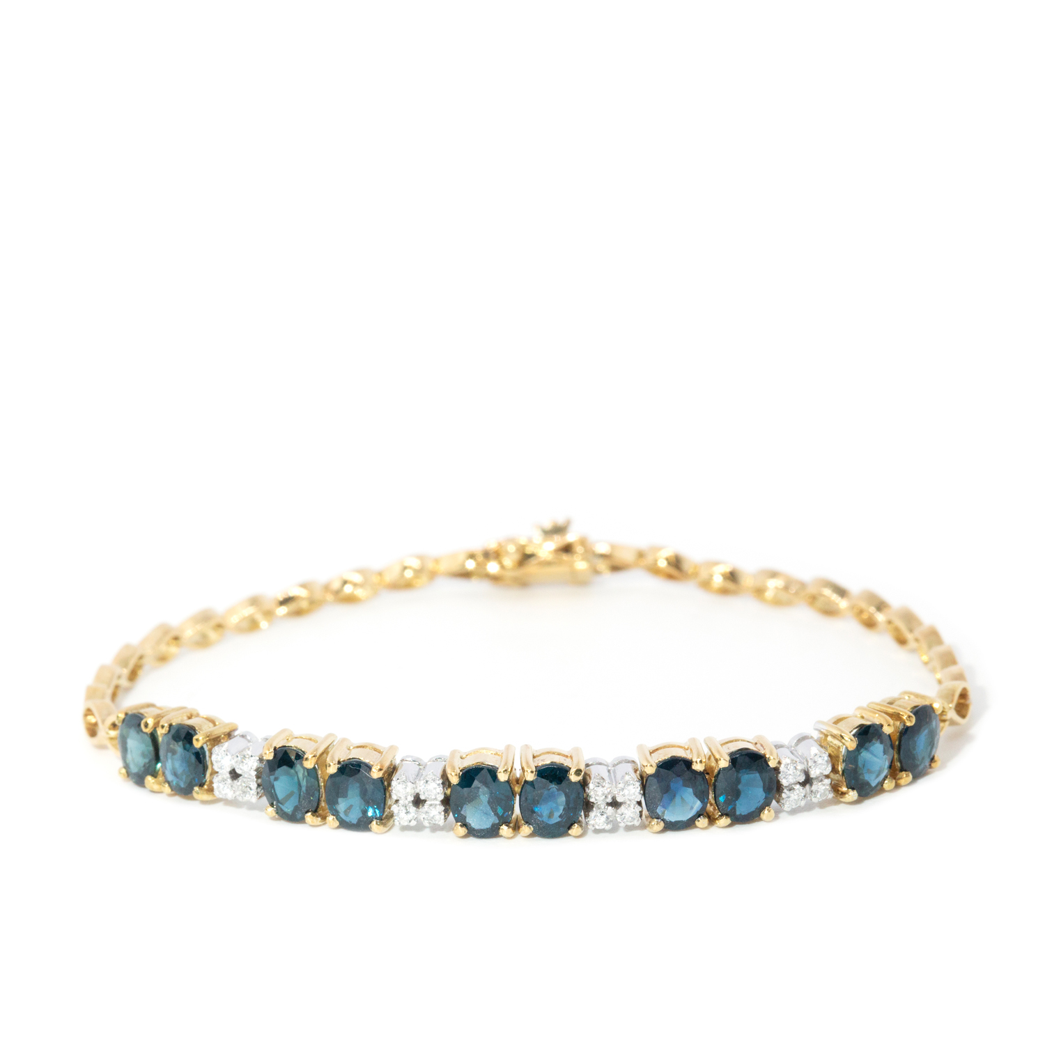 Sapphire & Diamond 18ct Gold Bracelet