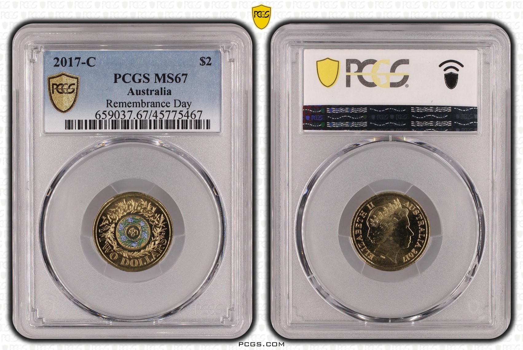 Remembrance Day, Two Dollar, 2017-C, PCGS MS67