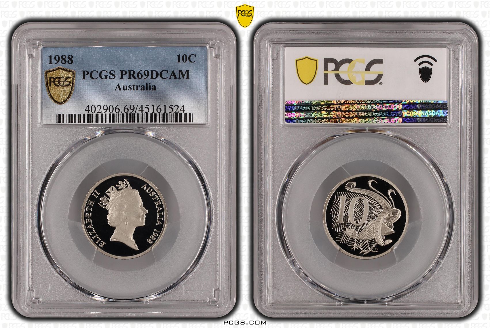 Ten Cent, 1988, Pcgs Pr69dcam