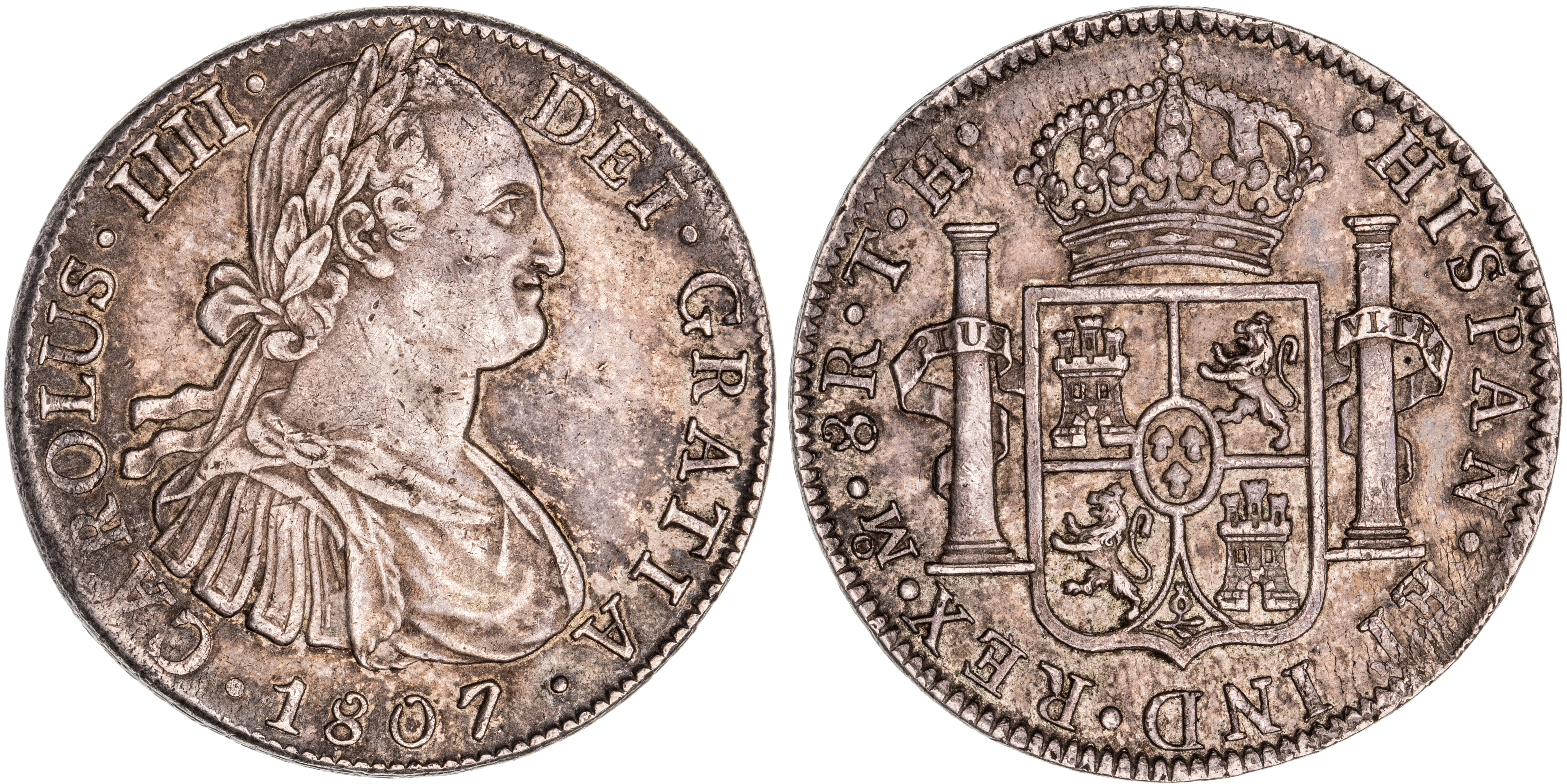 Mexico, Charles III, Eight Reales, 1807-TH, aEF
