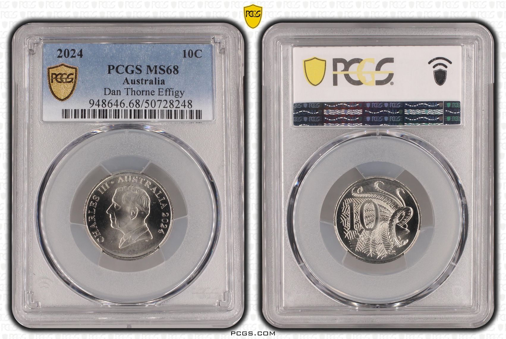 Dan Thorne Effigy , Ten Cent, 2024, PCGS MS68