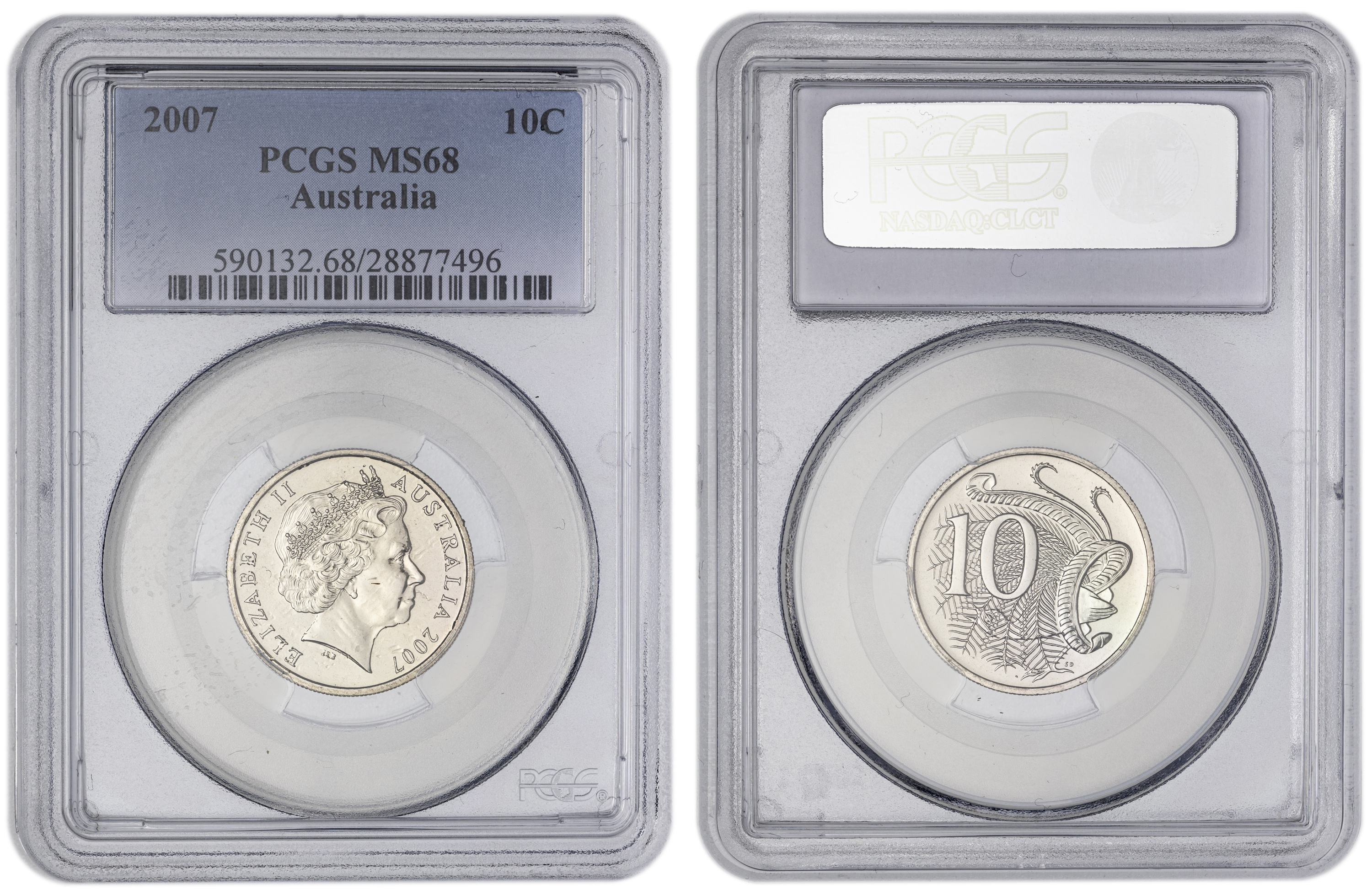 , Ten Cent, 2007, PCGS MS68