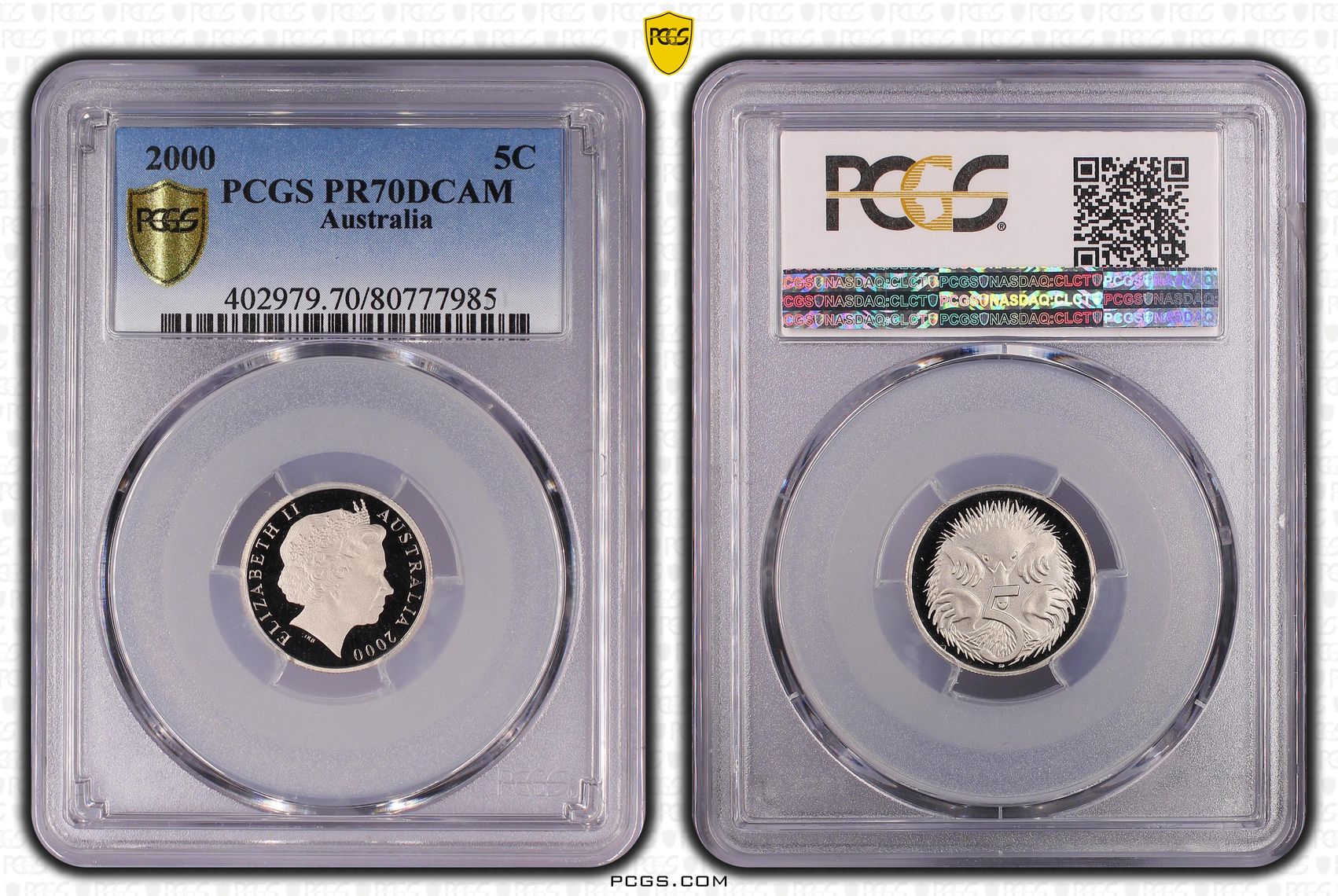 Elizabeth II, Five Cent, 2000, PCGS PR70DCAM