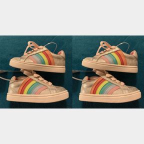 (2) TODDLER GIRLS' ALEXANDRIA LOW TOP SNEAKERS - CAT & JACK™ SILVER 6