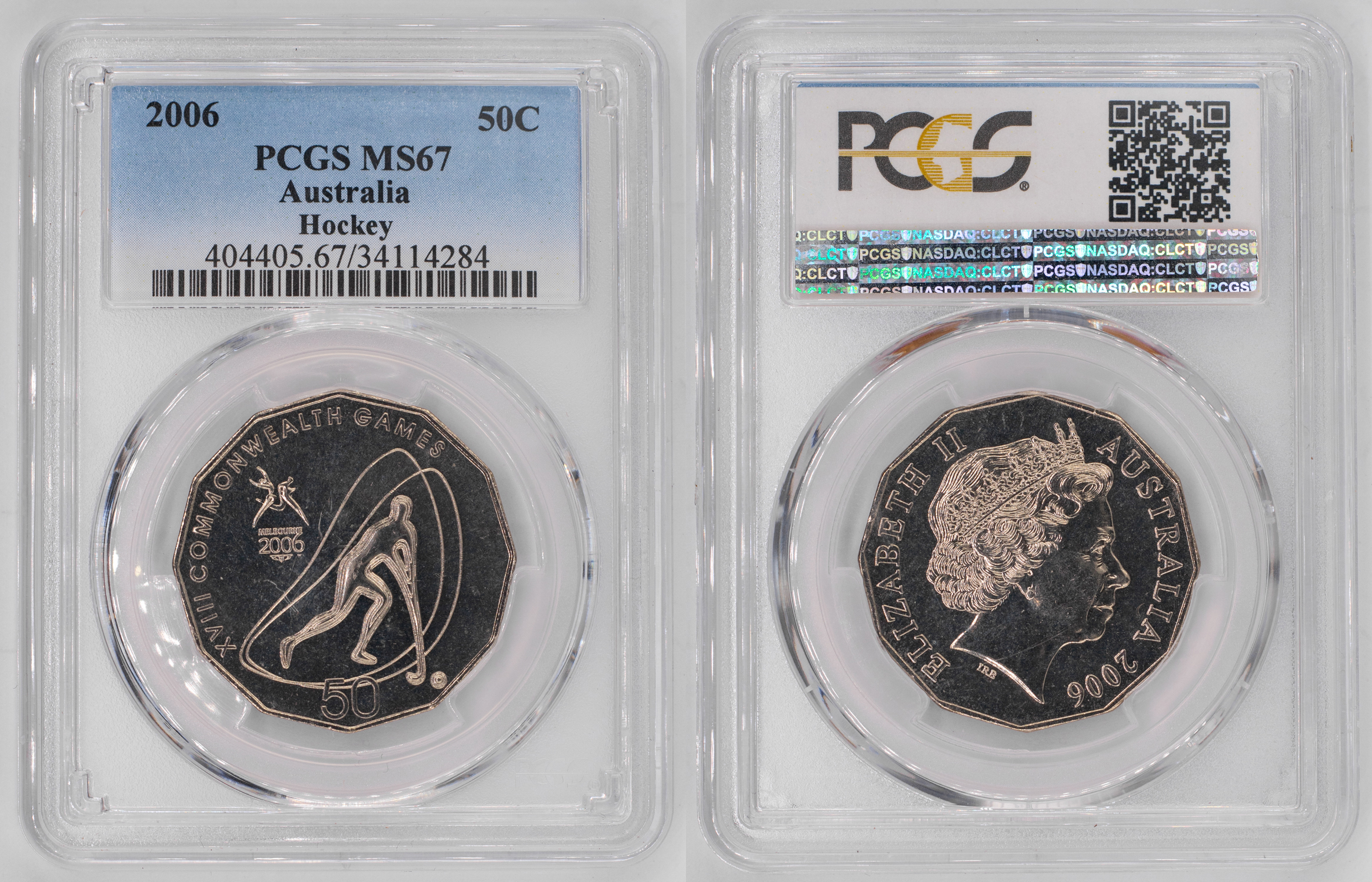 Elizabeth II, Hockey, Fifty Cent, 2006, PCGS MS67