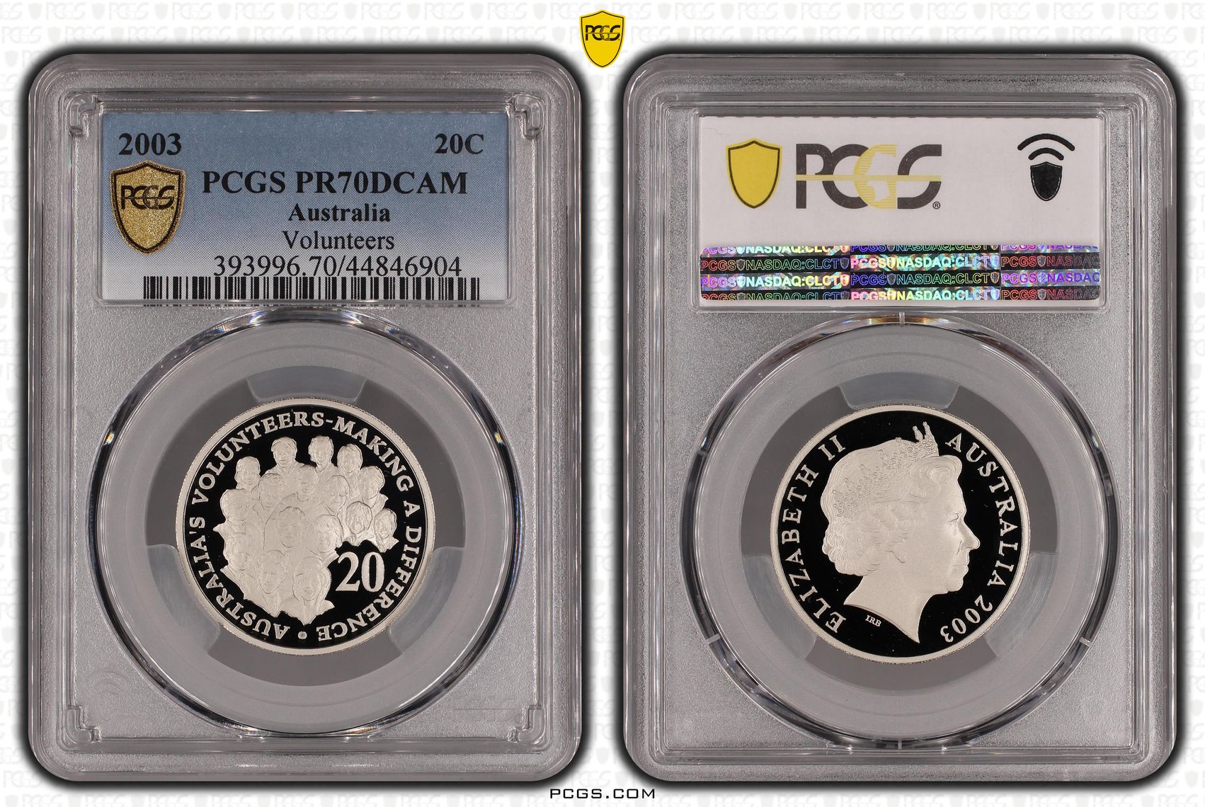 2003 Australian Twenty Cent, 20c Proof Volunteers PCGS - PR70DCAM POP 47/0 -904