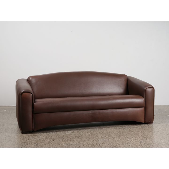 A 1970s leather sofa