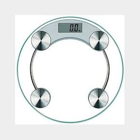Electronic Personal Body Weight Scale - Round Glass - Electronic personal body weight best digital bathroom - 51739/1525 SN B3 (S10)