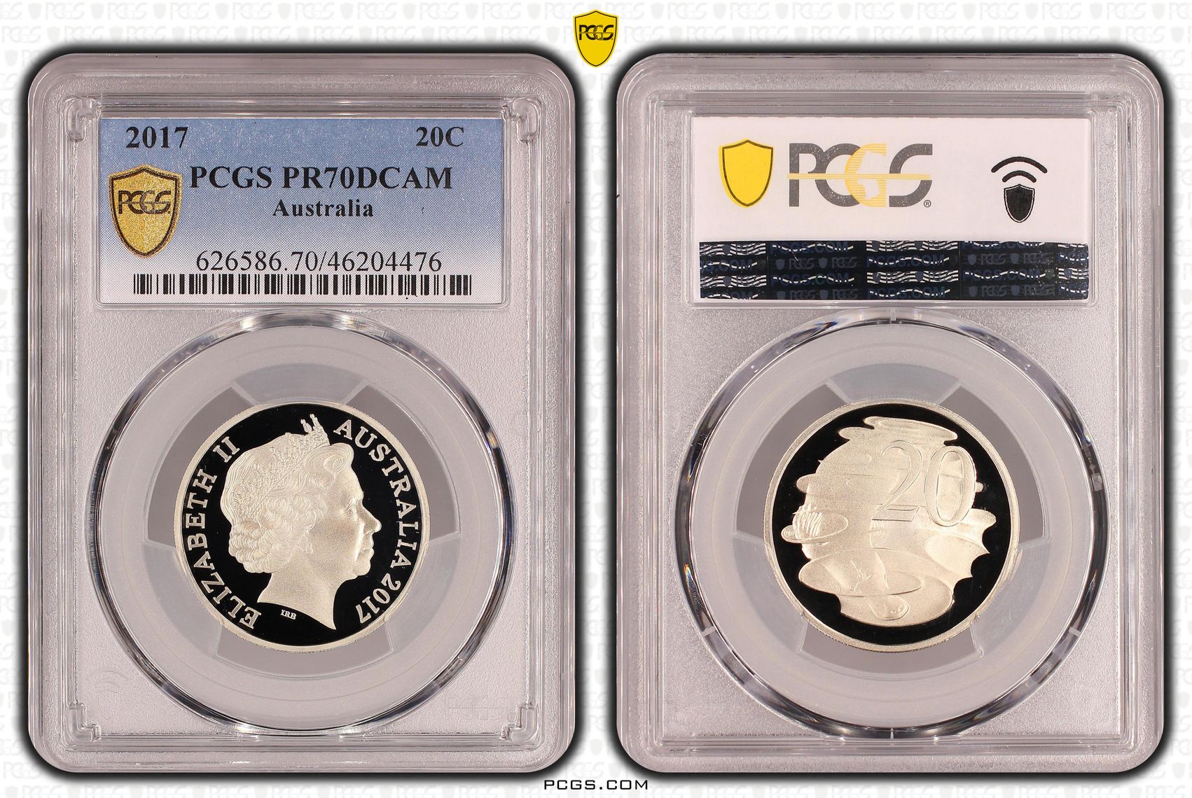 Elizabeth II, Twenty Cent, 2017, PCGS PR70DCAM