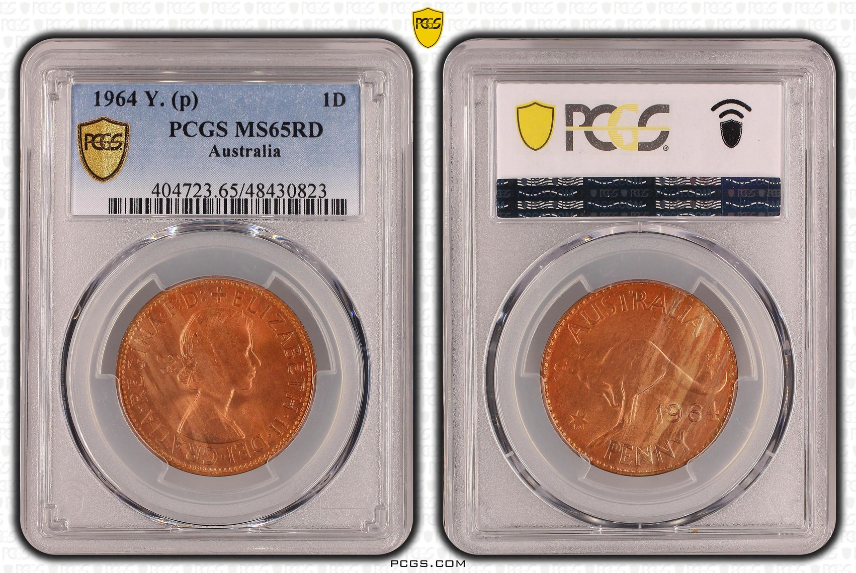 Elizabeth II, Penny, 1964-Y., PCGS MS65RD