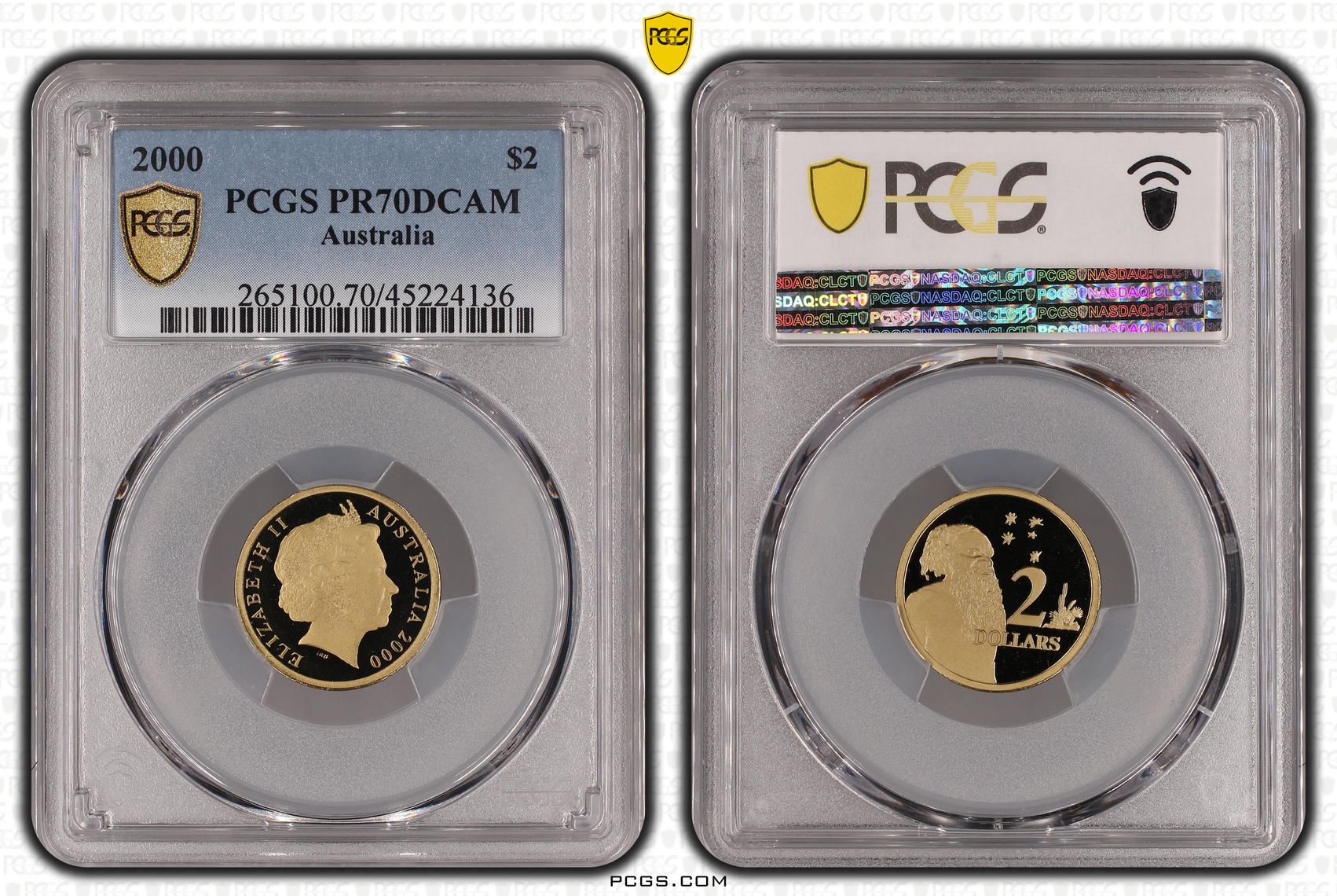 2000 Australia Two Dollar, $2 PCGS - PR70DCAM POP 16/0 -136
