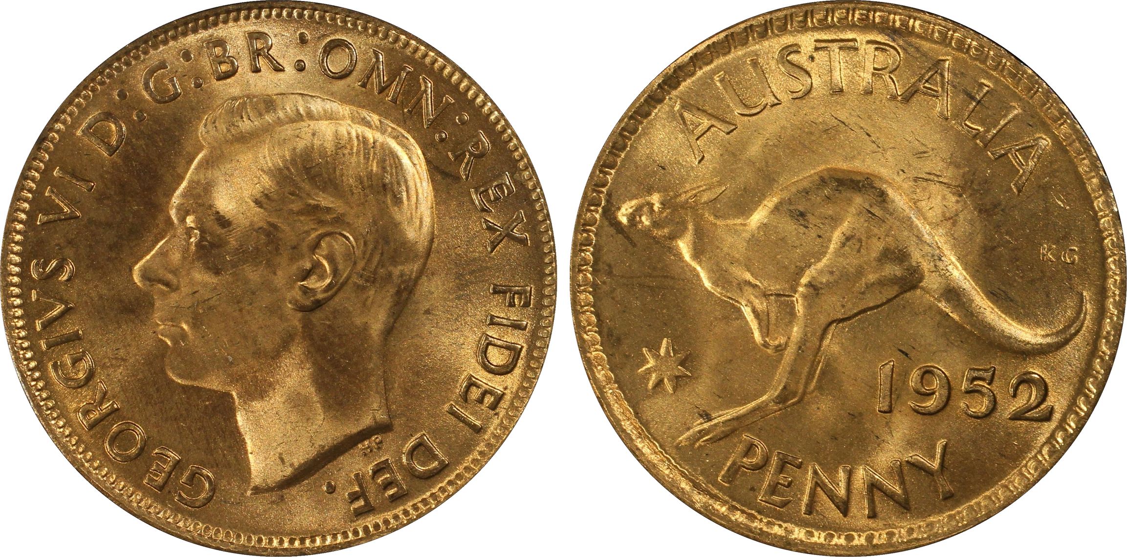 One Penny, 1952, PCGS MS65RD